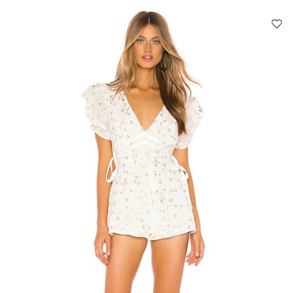 MAJORELLE size Medium Mikey Romper Floral Embroidered Romantic Evening Elegant